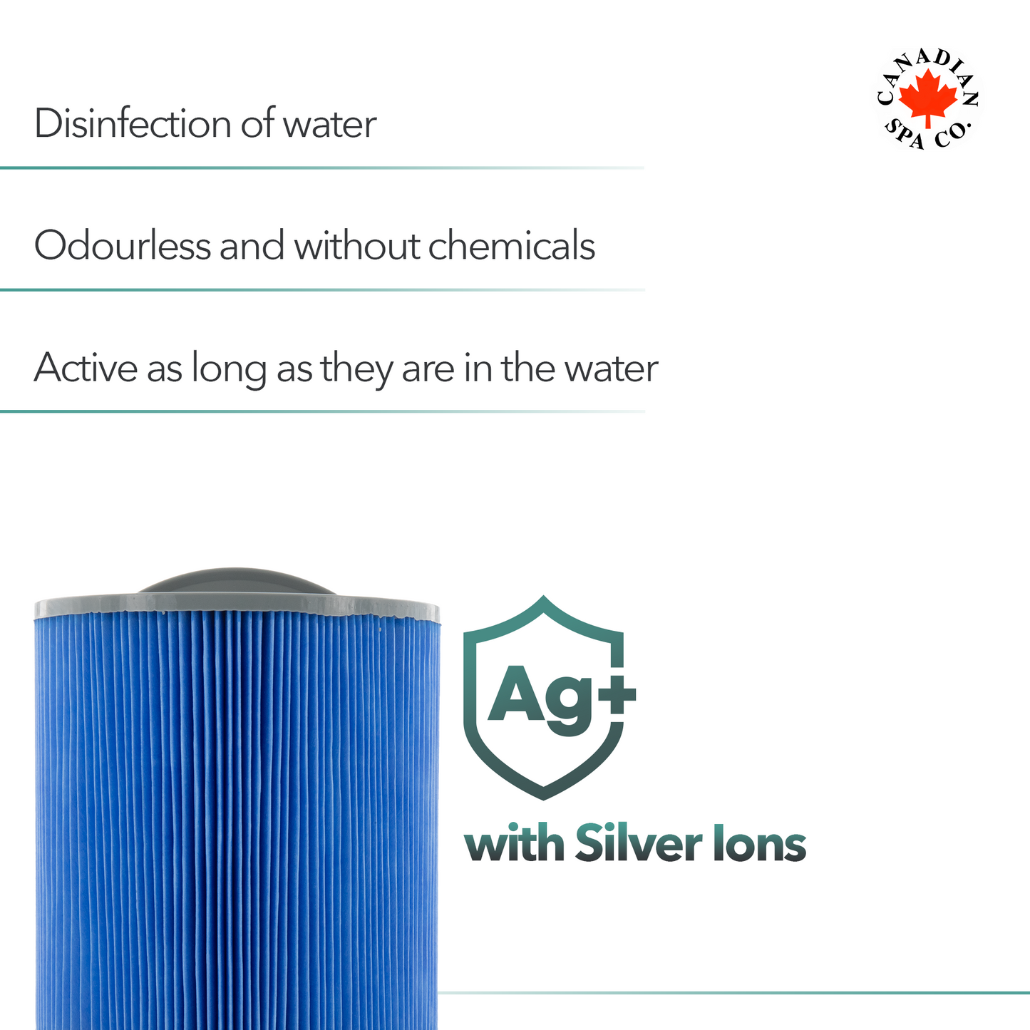 GLACIER FILTER SINGLE - LOW PROFILE - For Montreal and Halifax Spas 184mm diameter x 120mm high