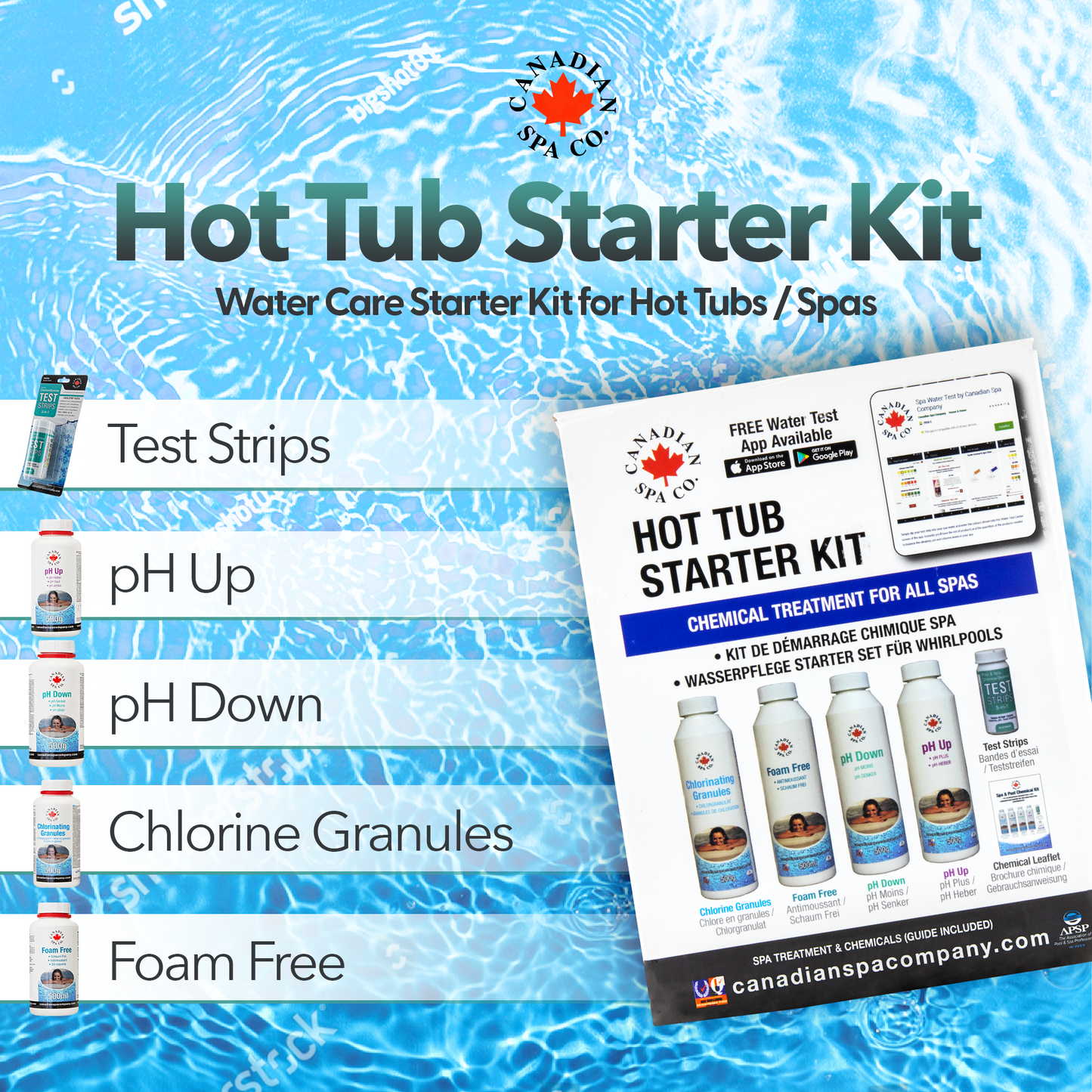 Starter Hot Tub Chemical Kit with Free App