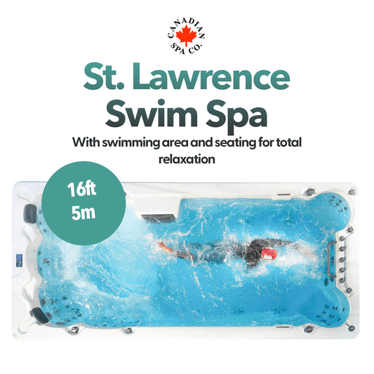 16ft XTrainer swim spa with hydrotherapy seating for UK home fitness and relaxation