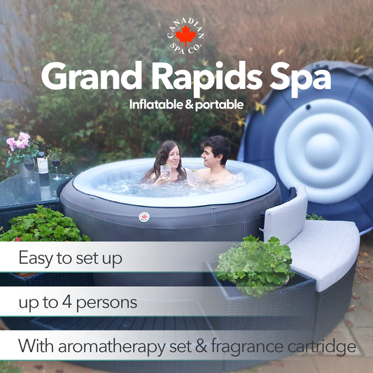 2024 Grand Rapids Inflatable 110-Jet -  3 Speed - 4-Person Hot Tub with LED Light