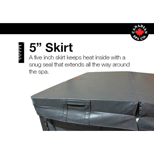 Canadian Spa Company_5”/3” Thick Tapered Spa Covers - Square 78” to 92”_8 locking straps_5” deep skirt_Drainage grommets_6 mil vapour barrier_Full steam seal_ Metal channel_Hot Tubs