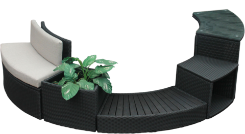 Canadian Spa Company_KF-10005_Step_Round Surround Furniture_Hot Tubs