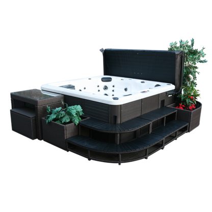 Canadian Spa Company_Straight Step _Square Surround Furniture_Hot Tubs