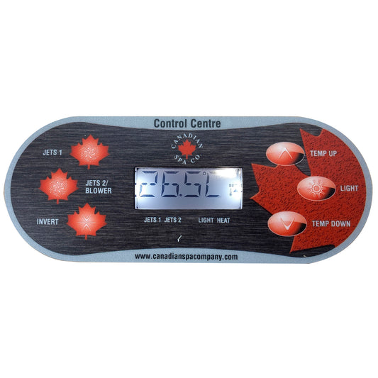 Canadian Spa Company_KK-10018_Balboa TP600 Topside Control Label for 2 Pump_Hot Tubs