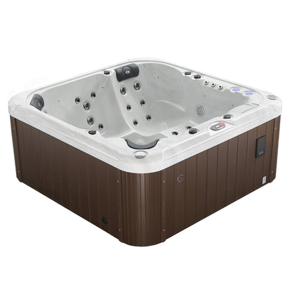 Canadian Spa Company_KH-10131_London SE_Square_6-Person_44 -Jet Hot Tub_Blackout Insulation_UV Light Water Care_Lounger