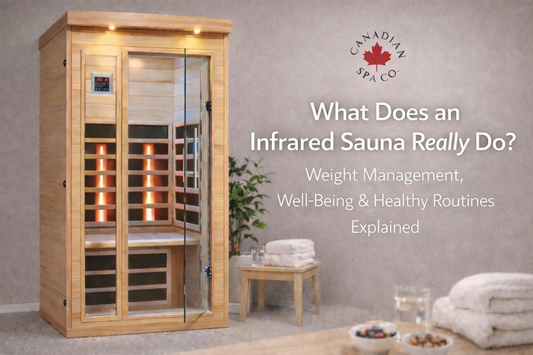 
Chilliwack 1-person far infrared sauna by Canadian Spa Company in a modern home setting, highlighting infrared heat, relaxati