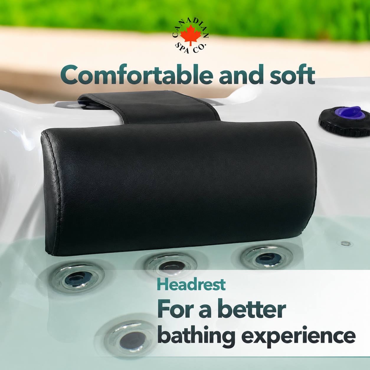 
Universal Weighted Spa Headrest / Pillow - works with both portable and acrylic spas