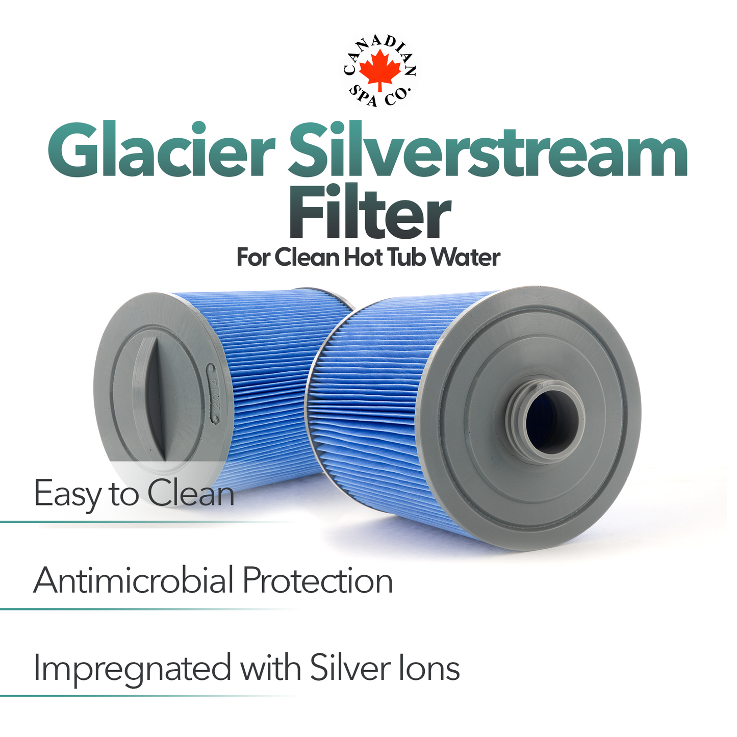 GLACIER FILTER SINGLE - LOW PROFILE - For Montreal and Halifax Spas 184mm diameter x 120mm high