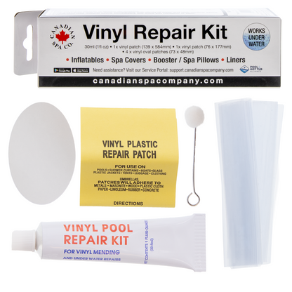 Canadian Spa Vinyl Repair Kit for Hot Tubs, Inflatable Spas and Above Ground Pools (Repair Patches, Glue and Application Tool)