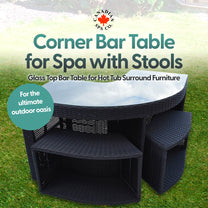 Corner bar set, square surround furniture 115 x 120 x 25 cm — Canadian Spa Company UK