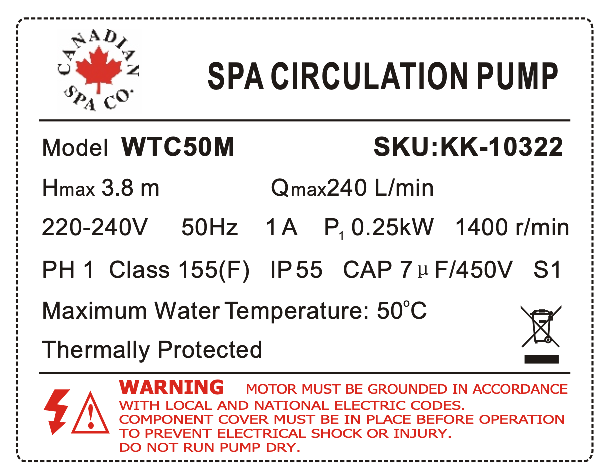 WTC50 Circulation Pump