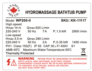 2" x 2" 2HP 2-speed Pump WP200-II