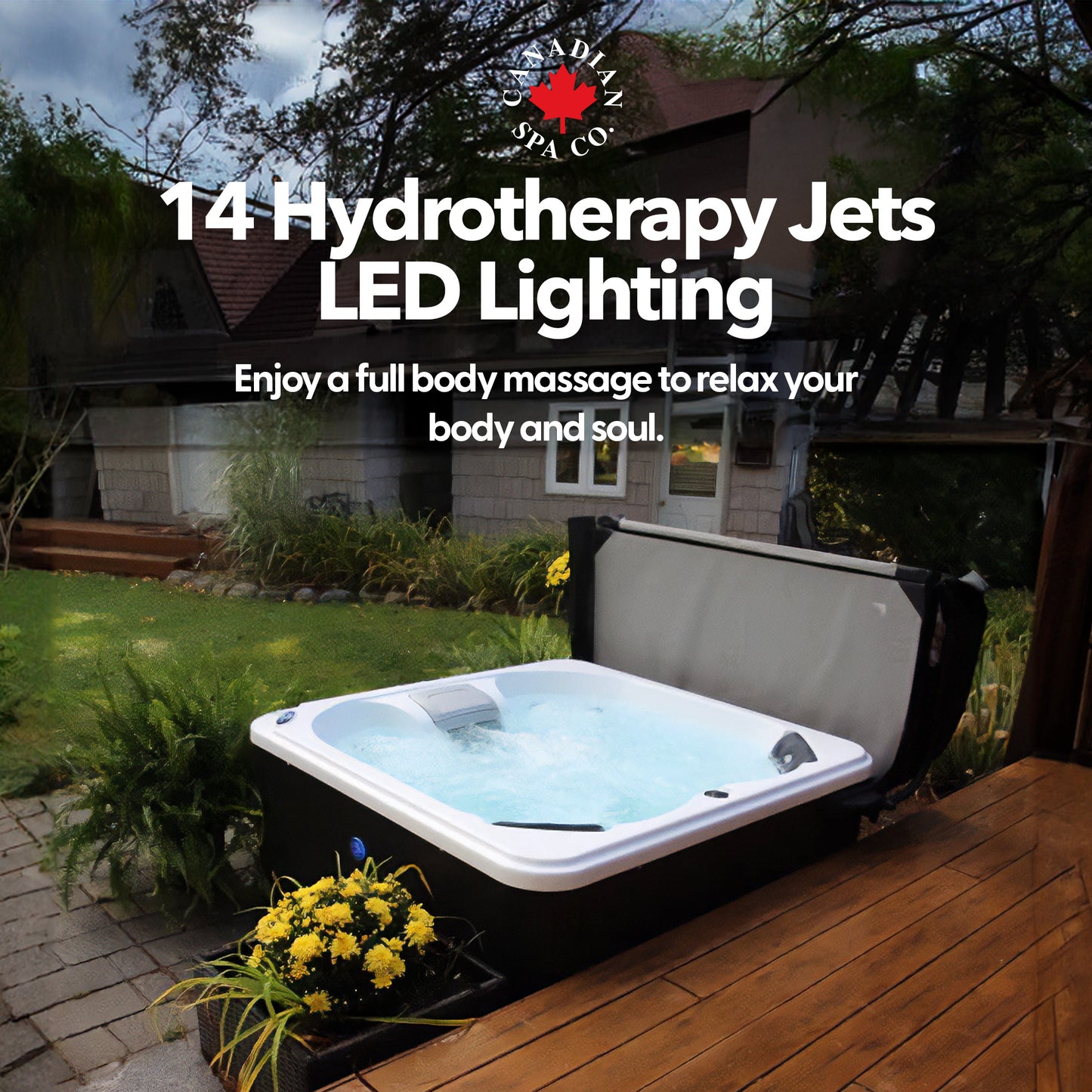 Manitoba AI Patio Spa | 4-Person 14-Jet | 172 x 154 cm