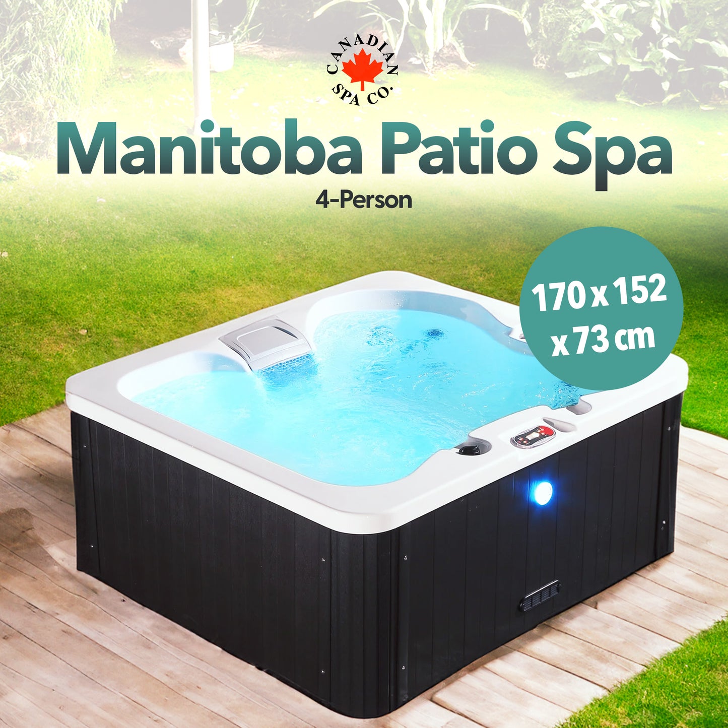 Manitoba AI Patio Spa | 4-Person 14-Jet | 172 x 154 cm