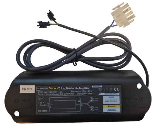 
Black electronic device with wiring and connectors on a white background