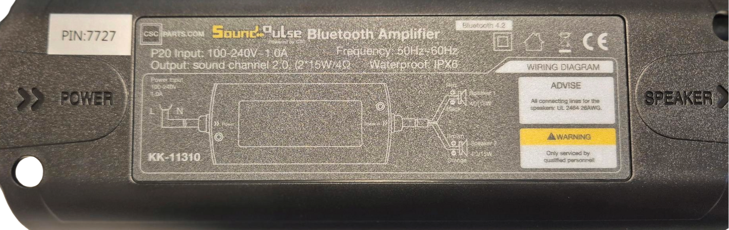 
Black electronic device with text and symbols on a white background