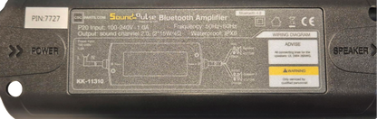 Black electronic device with text and symbols on a white background