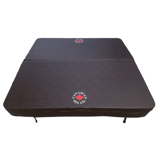 Canadian Spa Company_5”/3” Thick Tapered Spa Covers - Square 78” to 92”_8 locking straps_5” deep skirt_Drainage grommets_6 mil vapour barrier_Full steam seal_ Metal channel_Hot Tubs