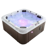 Canadian Spa Company_KH-10077_Cambridge_Square_6-Person_34 -Jet Hot Tub_Blackout Insulation_UV Light Water Care_Lounger
