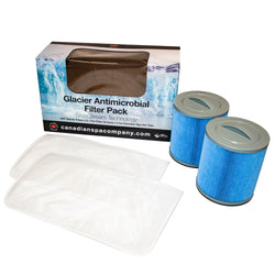 Glacier Antimicrobial 100 Sq Ft Filter Set - 2 Pack & Pre-Filter