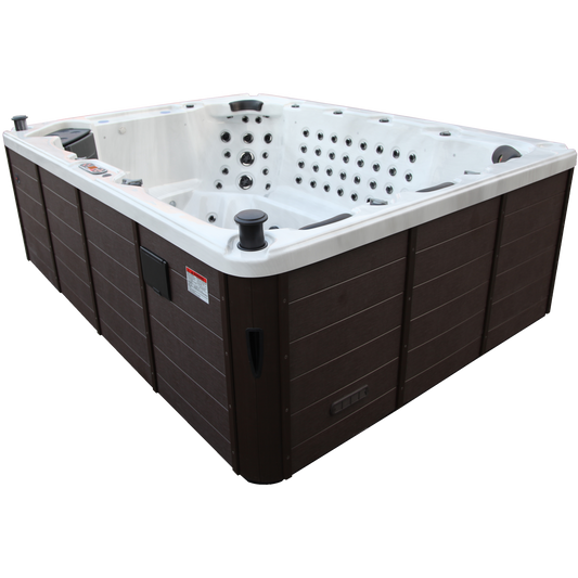 Canadian Spa Company_KH-10035_Grand Bend_Square_9-Person_94 -Jet Hot Tub_Blackout Insulation_UV Light Water Care_Lounger