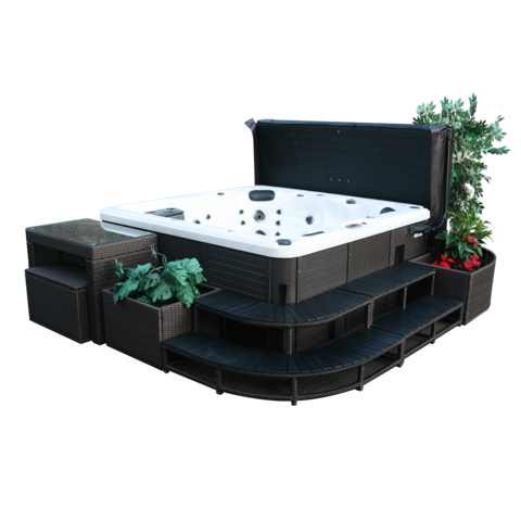 Canadian Spa Company_Straight Step _Square Surround Furniture_Hot Tubs