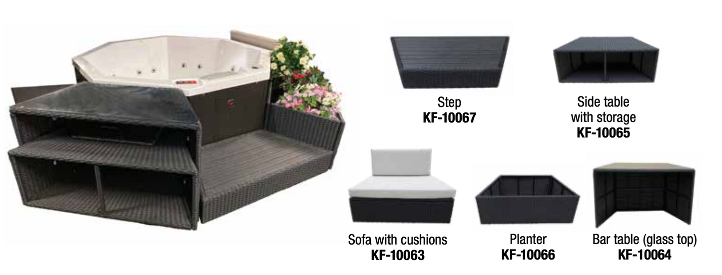 Canadian Spa Company_KF-10066_Muskoka Planter_Surround Furniture_Hot Tubs