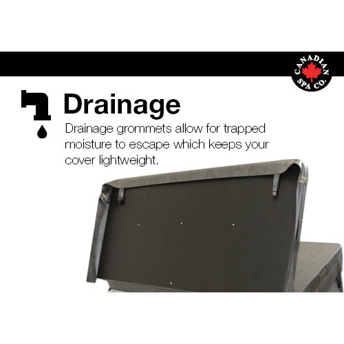 Canadian Spa Company_5”/3” Thick Tapered Spa Covers - Square 78” to 92”_8 locking straps_5” deep skirt_Drainage grommets_6 mil vapour barrier_Full steam seal_ Metal channel_Hot Tubs