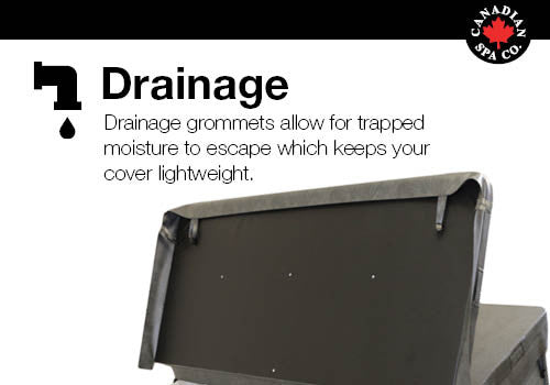 Canadian Spa Company_4”/3” Thick Proline Tapered Spa Covers - Square 78” to 92”_8 locking straps_5” deep skirt_Drainage grommets_6 mil vapour barrier_Full steam seal_ Metal channel_Hot Tubs