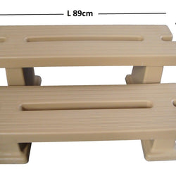Ash Polymer PVC 2 Tier Portable Hot Tub Steps for Spa, Caravan, Camper