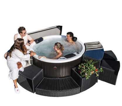 Canadian Spa Company_ KF-10002_Glass Top Bar_Fits 183 - 214cm (72” - 84”)_Round Surround Furniture_Hot Tubs